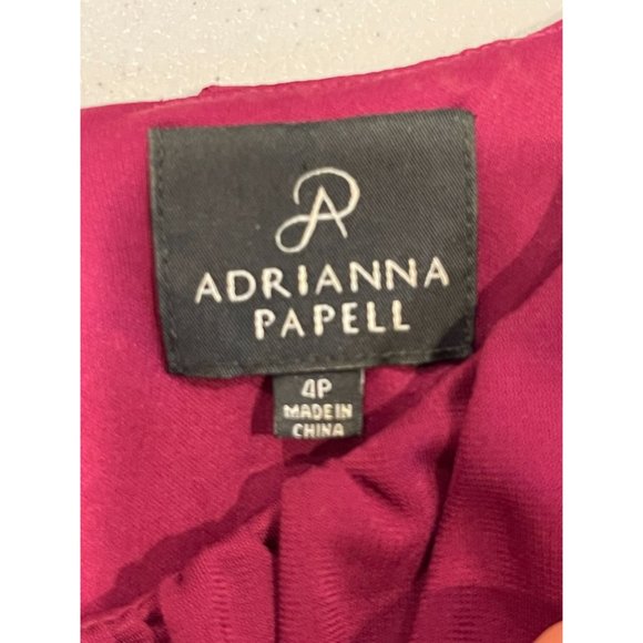 Adrianna Papell Womens Long Drape Dress Pleated Front Back Keyhole Maroon SZ 4P - Picture 7 of 8